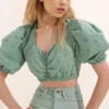 Xlacati Collection Green Crop Top for Women by Picks for Less