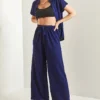 Bianco Luci Blue Pants for Women by Picks for Less