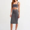 Dilvin Collection Grey Fitted Skirt for Women by Picks for Less