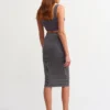Dilvin Collection Grey Fitted Skirt for Women by Picks for Less