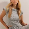 Xlacati Collection Grey Crop Top for Women by Picks for Less