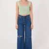 Addax Collection Green Crop Top for Women by Picks for Less